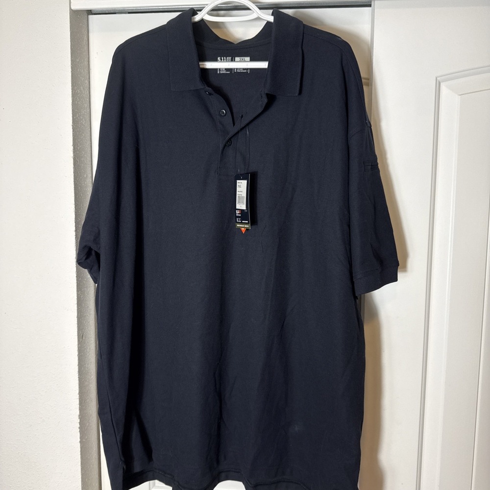 New 5.11 TACTCAL Men's POLO SHIRT Utility Short Sleeve 3XL Navy Moisture Wicking